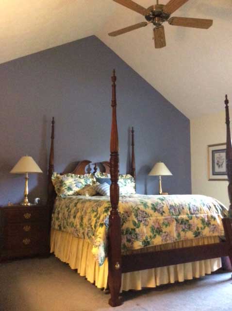 Master bedroom refresh - blue and yellow